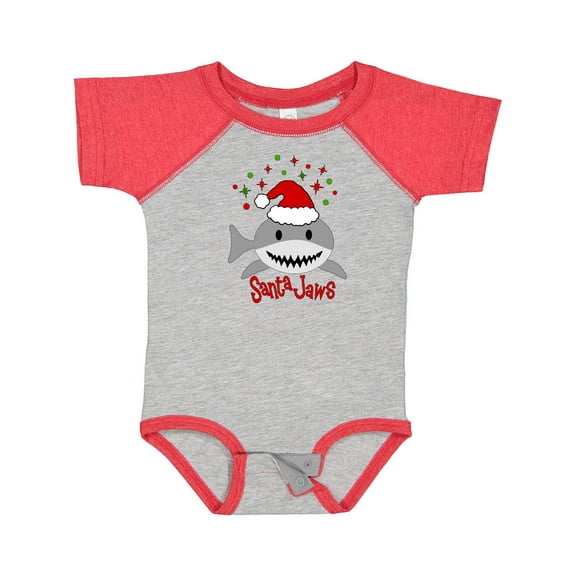 Inktastic Santa Jaws Cute Christmas Shark in Santa Hat Boys or Girls Baby Bodysuit