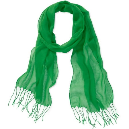Solid Polyester Scarf Green