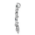 thumbnail image 2 of Real 14kt White Gold Diamond and .19 Sapphire 4 Flowers Pendant; for Adults and Teens; for Women and Men, 2 of 4