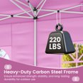 thumbnail image 6 of Gymax 10 X 20 FT Pop up Canopy Tent w/ 6 Sidewalls Wheeled Bag 6 Sandbags 10 Stakes Pink, 6 of 10