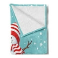 thumbnail image 2 of Snowman Soft Flannel Fleece Throw Blanket, Winter Time Snow Silhouette with a Bird and Branches Happy Christmas Design, Cozy Plush for Indoor and Outdoor Use, 50" x 70", Multicolor, by Ambesonne, 2 of 5