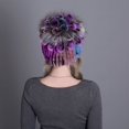 thumbnail image 4 of Bonnet à Fourrure de Couleur Contrastante pour Femmes Hiver avec Patchwork, 4 of 4