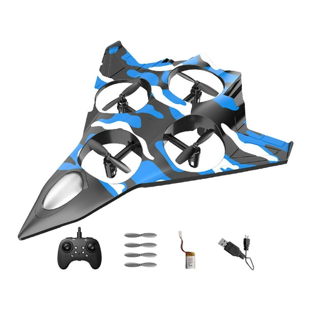 Avión de control remoto RC Avión de RC Giro de 360 degree Avión de combate de ala fija portátil Azul con 1 batería