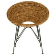thumbnail image 2 of SAFAVIEH Sierra Rattan Mid-Century Nautical Accent Chair, Natural/Dark Steel, 2 of 10
