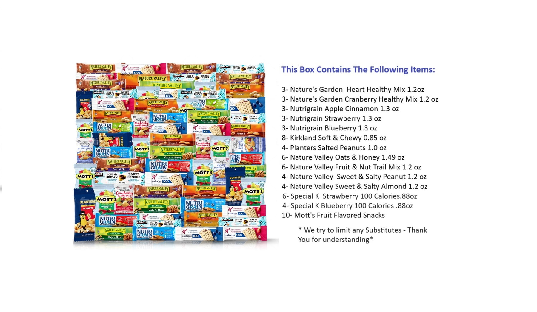 Healthy Snacks, Care Package 67 Count Premium Healthy Mixed Snack Box & Snacks Gift Variety Pack – Great for Home, Lunches, Work, Grab and Go, Office, Meetings, – Breakfast Bars, Bulk Granola Bars