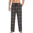 thumbnail image 4 of Top-kevin Brown Plaid Pattern Pajama Pants for Men Men's Pajama Pants Mens Pajama Bottoms with Drawstring, 4 of 13