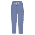 thumbnail image 4 of Summer Savings Clearance!Staron Striped Capris Pants for Women Lightweight Spring Summer Pants for Women 2025 Ladies Drawstring Capri Pants with Pockets, 4 of 7