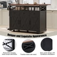 thumbnail image 6 of Harper & Bright Designs Farmhouse Kitchen Island with Drop Leaf and Wheels, Kitchen Storage Cart with Drawers and Internal Iron Shelf, Rolling Kitchen Island with Power Outlet, Black, 6 of 19