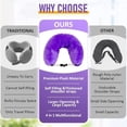 thumbnail image 5 of Naittoop Travel Pillow Stuff with Clothes As Carry-On Luggage Fits Travel Essentials Transformable Multifunctional Luggage Neck Pillowcase Soft U-shaped Portable Headrest Purple, 5 of 7