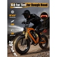 thumbnail image 5 of Adult Electric Dirt Bike – 29 MPH, 48V 20.8Ah Battery, 20"x4.0 Fat Tires, Up to 80 Miles Range, NFC Unlock, 7-Speed Dual Suspension, Streamlined Frame, Orange, 5 of 7