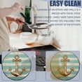 thumbnail image 3 of Electric Stove Burner Covers, Set of 4, Round Burner Cover,8 and 10 Inch,Vintage Gold Nautical Anchor on Aquamarine Striped Background, 3 of 4