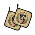 thumbnail image 2 of Bearded Collie and Flowers Pair of Pot Holders, 2 of 2