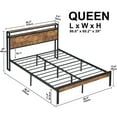 thumbnail image 7 of CASEMIOL Queen Bed Frame with Storage Headboard, Charging Station, USB Ports Outlets, Queen Platform Bed Frame Wood for Adult Teen Bedroom Furniture, No Box Spring Need, No Noise, Easy Assembly, Brown, 7 of 7