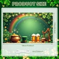 thumbnail image 2 of Green Theme St. Patrick's Day Banner Shamrock Design Leprechaun Backdrop Rainbow Pattern Gold Coin Decor Festival Display for St. Patrick's Day Party Festival Home Celebration, 2 of 9