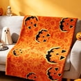 thumbnail image 6 of BiFandian Halloween Pumpkin Print Fleece Throw Blanket, Ultra-Soft Flannel Lightweight Pumpkin Couch Blanket, Halloween Decorative Soft Plush Throw for Halloween Party Sofa Bed Home Decor, 6 of 6