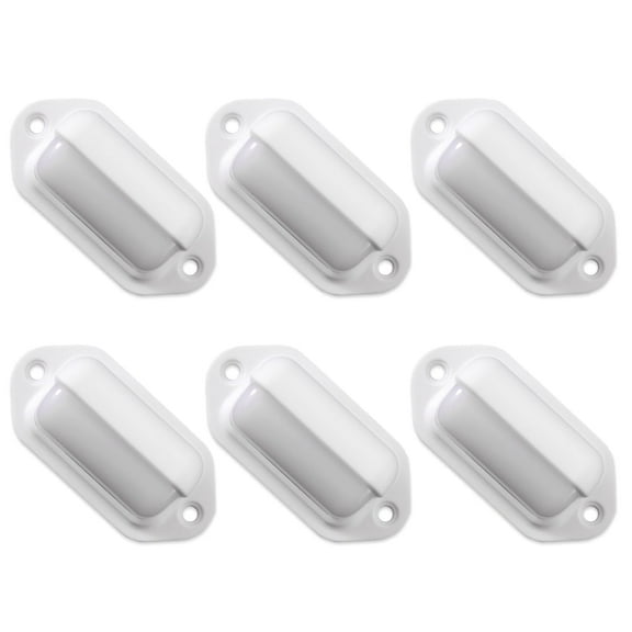 Dream Lighting 2.6" LED Courtesy Light,12Volts,RV Camper Boat,Deck Stair Step Lamp,Warm White,White Shell,6-Pack