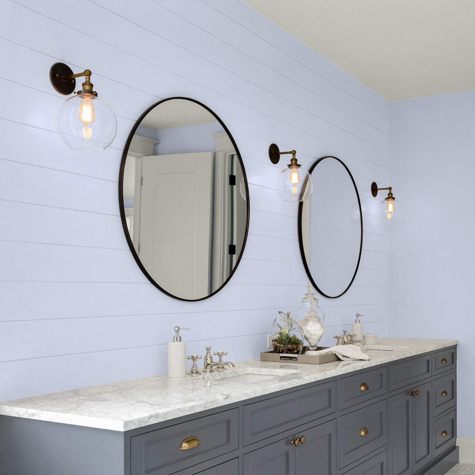 Glidden Glidden Kitchen Bath and Laundry Sweet Emily / Blue, Eggshell Interior Paint with Primer, 1 Gallon