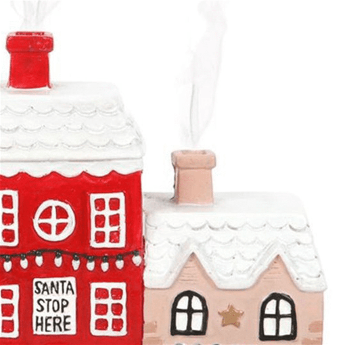 Brûleur D'encens Chalet De Noël En Résine - Forme Cabane - Dimensions ~10x7x7 Cm - Inclus : 2 Cônes, Pince, Brosse - Décoration Festive Parfumée