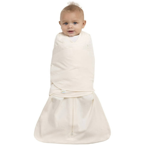 HALO SleepSack Swaddle, 100 Organic Cotton, Cream, Newborn