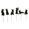 thumbnail image 2 of Black Cat Decor, Assorted Style Stake Design Black Cat Statuette 6Pcs Durable Resin  For Outdoor, 2 of 8