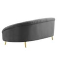 thumbnail image 6 of Tufted Sofa, Velvet, Grey Gray, Modern Contemporary Urban Design, Living Lounge Room Hotel Lobby Hospitality, 6 of 8