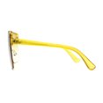 thumbnail image 4 of Colorful Flat Top Half Rim Large Shield 80s Plastic Sunglasses Yellow, 4 of 4