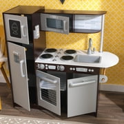 KidKraft Uptown Espresso Wooden Play Kitchen with Play Phone, Chalkboard & Towel Rack - Espresso
