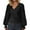 Black, variant on Women's Puff Long Sleeve Shirts Casual Baggy V Neck Blouses Tops Lightweight Fall Textured Tops