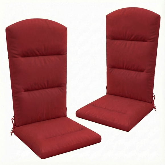Outsunny Outdoor Adirondack Chair Cushion with Back Ties, Wine Red
