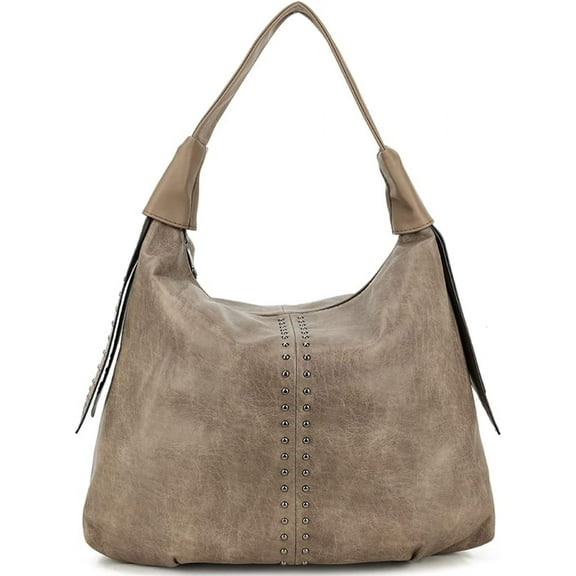 Handbag and Purse for Women PU Leather Studded Shoulder Bag Rivet Top-Handle Satchel Travel Crossbody Bag Tote Black