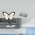 thumbnail image 2 of Reloj de pared con imagen de mariposa y flor, cesta de almacenamiento colgante de alambre de hierro acrílico, segundero silencioso, decoración moderna, 2 of 8