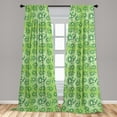 thumbnail image 5 of Ambesonne Green Curtains, Doodle Style Alien Frogs, Pair of 28"x63", Green, 5 of 5