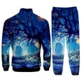thumbnail image 3 of toraway Men's Suits Slim Fit Stretch Autumn Digital Print 3D Hooded Sweatshirt Threaded Leggings Set XXL, 3 of 3