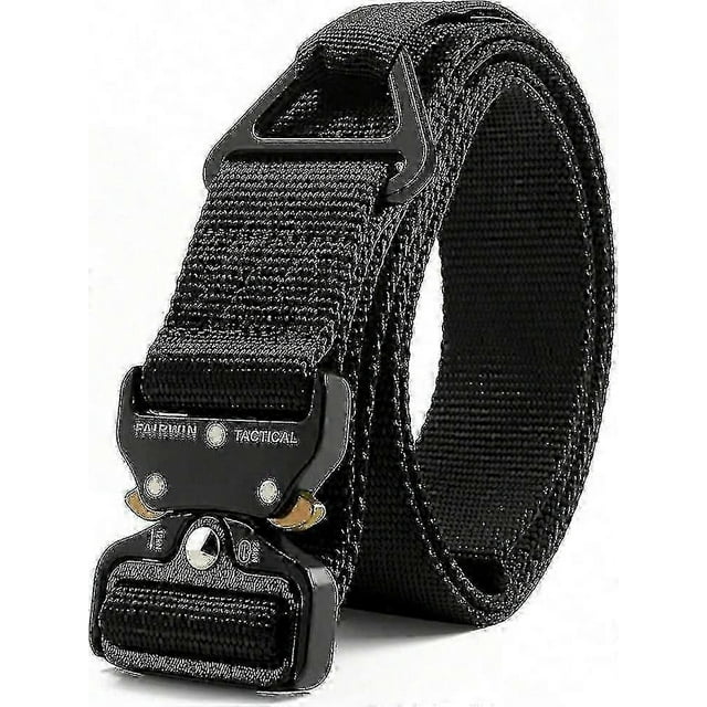 Durable Tactical Belt with Quick-Release V-Ring Buckle for Men Utility Webbing Nylon Work Gear
