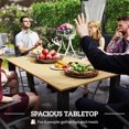 thumbnail image 4 of Outsunny Table à Manger d'Extérieur de 59 Pouces, avec Trou pour Parasol, Table de Patio, Brun, 4 of 10