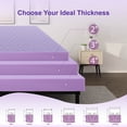 thumbnail image 6 of Arctus 4" Cal King Size Memory Foam Mattress Topper Ventilated Soft Mattress Pad, Bed in a Box, CertiPUR-US Certified, Purple, 6 of 9