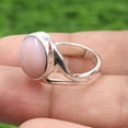 thumbnail image 2 of Pink Opal Ring Sterling Silver Rings Handmade Ring Oval Cabochon Pink Opal Ring Statement Ring for Women, 2 of 9