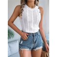 thumbnail image 6 of Womens Summer Tank Top Ribbed Sleeveless Shirts Casual Loose Knit Sweater Vest White S, 6 of 9
