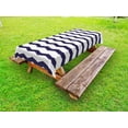 thumbnail image 1 of Navy Outdoor Tablecloth, Chevron Twisty Pattern in Nautical Style Tones Ocean Sea Life Cottage House Design, Decorative Washable Fabric Picnic Tablecloth, 58 X 120 Inches, Indigo White, by Ambesonne, 1 of 2
