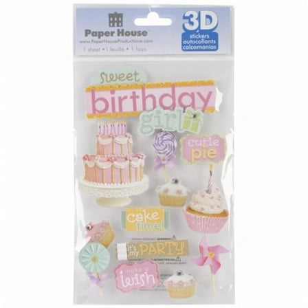 Paper House 3D Stickers-Sweet Birthday Girl