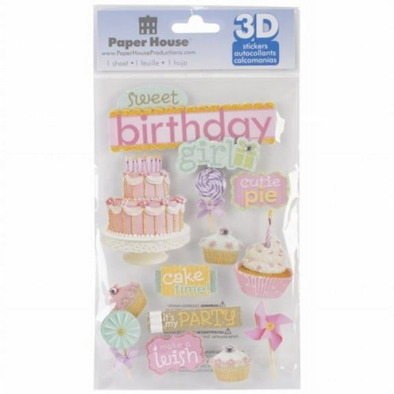Paper House 3D Stickers-Sweet Birthday Girl