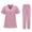 Pink, variant on Womens Scrub Pants and Shirt 2 Piece Set Medical Nurse Uniforms Short Sleeve Tops Straight Leg Long Pants Workwear, Blue, M