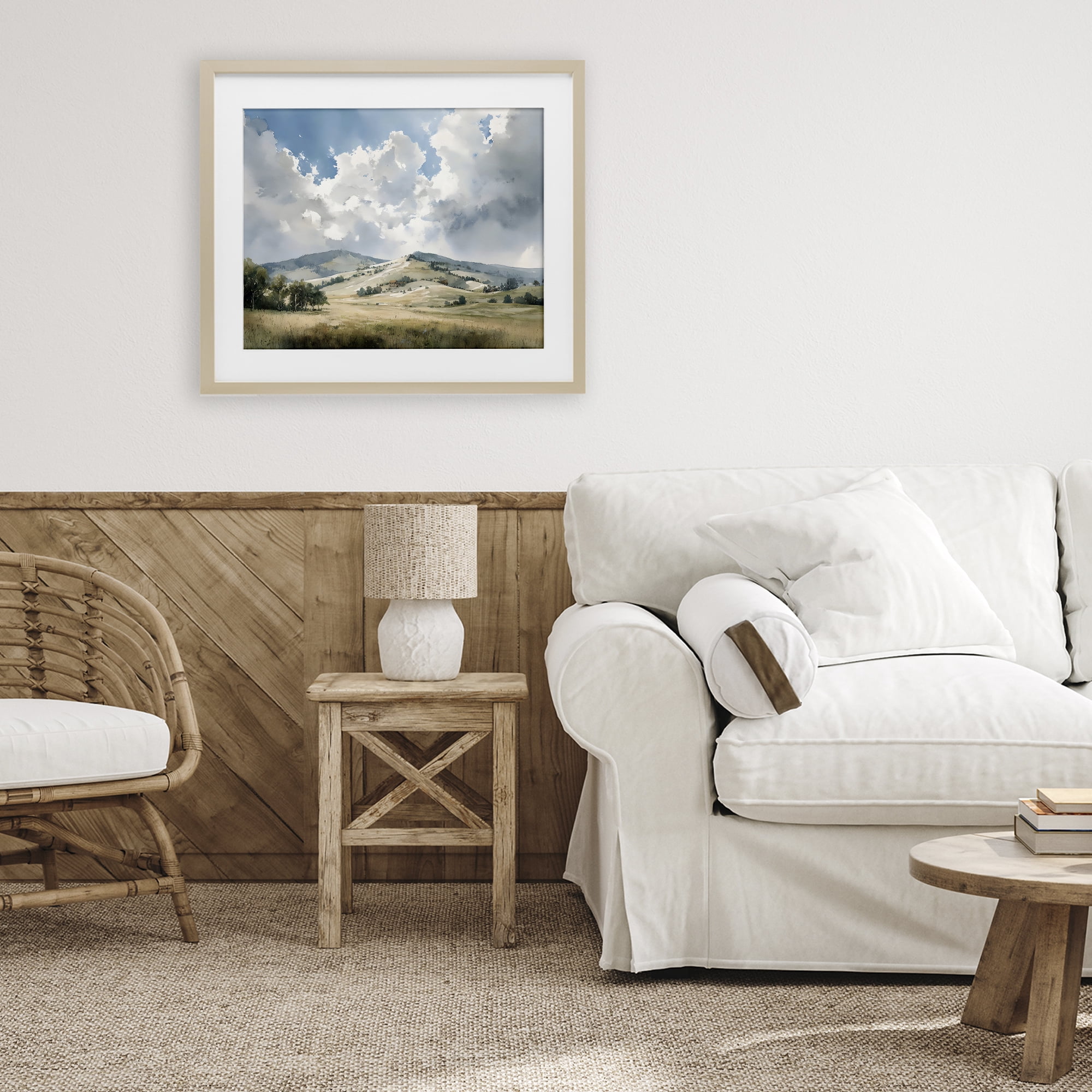 Stupell Industries Tranquil Hills Meadow Birch Framed Print Under Glass, design by Franklyn Gregory