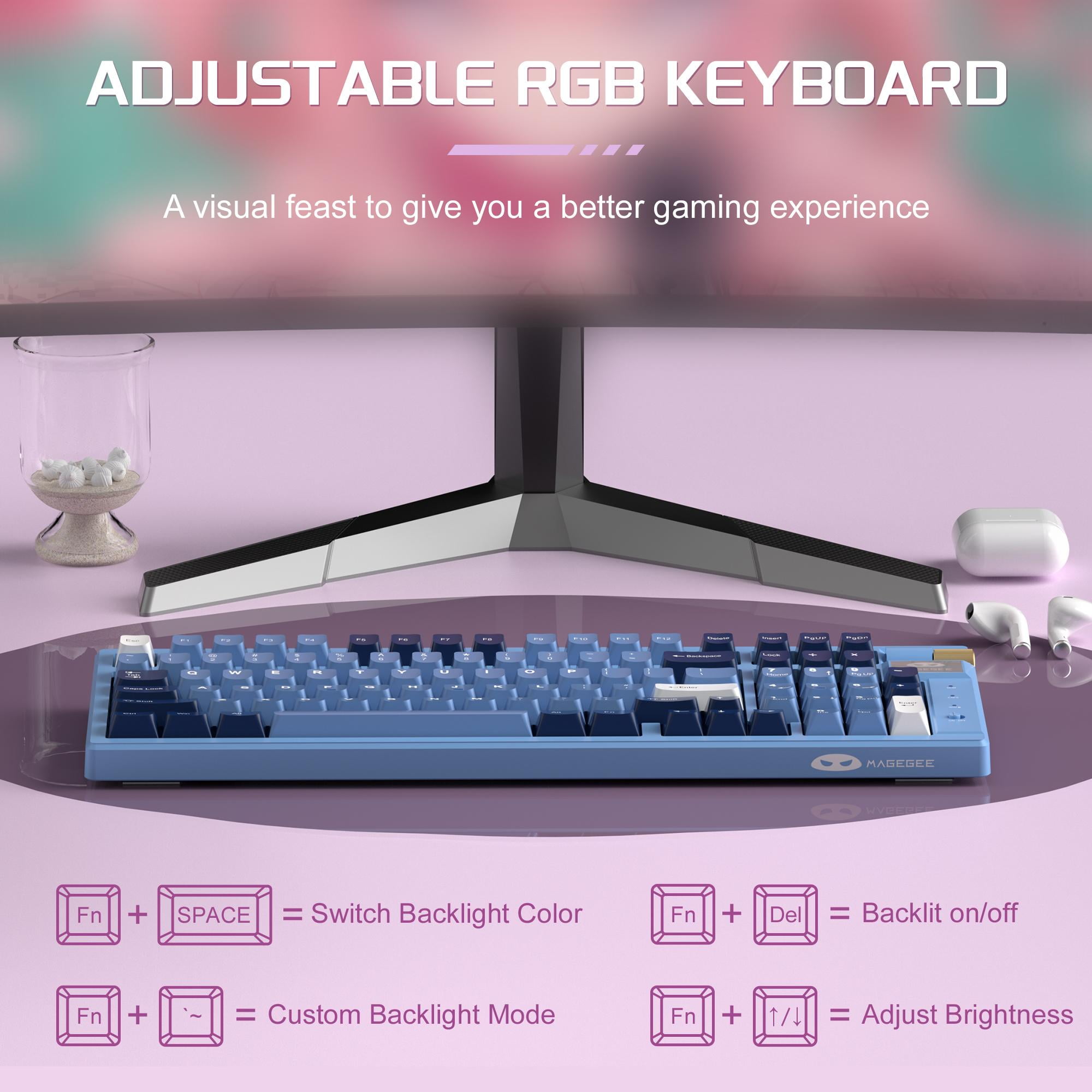 MageGee Wireless Mechanical Keyboard, Tri-Mode 2.4GHz/BT/USB-C Hot-Swappable 98 Keys Gasket Gaming Keyboard