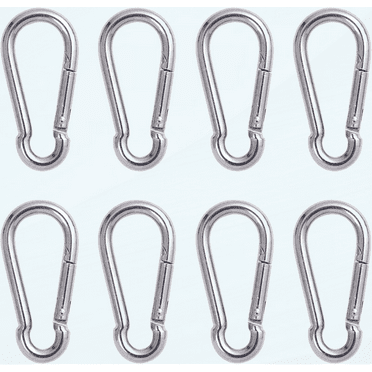 8 Pcs Carabiner Clip Steel Snap Hook - Heavy Duty Quick Link Keychain, Metal Snap Hook for Dog Leash, Outdoor Camping, Swing, Hammock, Hiking(M6,60mm, can Hold 300lbs)