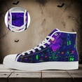 thumbnail image 6 of Coolcustomize Men's Plus Size Gothic High-Top Sneakers - Lace-Up Gothic Shoes withPurple & Neon green accents, Non-Slip Rubber Sole Casual Shoes - Gothic Boots for Halloween, Streetwear, Daily Wear, 6 of 9