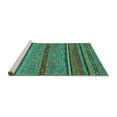 thumbnail image 2 of Ahgly Company Machine Washable Indoor Rectangle Abstract Turquoise Blue Modern Area Rugs, 3' x 5', 2 of 4