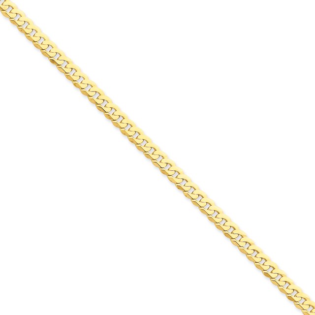 14k 4.75mm Beveled Curb Chain (Weight: 6.38 Grams, Length: 7 Inches)