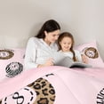 thumbnail image 4 of Erosebridal Animal Print Lucky 8 Ball Full Size Comforter Sets, Cute Sport Bedding Sets for Girls and Boys, Pink Reversible 3-Piece, 1 Comforter and 2 Pillowcases, 4 of 6