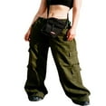 thumbnail image 3 of FNNMNNR Womens High Waisted Cargo Pant Vintage Wide Straight-Leg Baggy Trousers with Pocket Track Pant Streetwear, 3 of 5